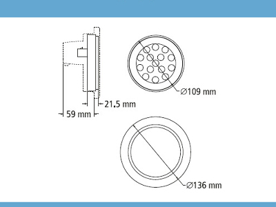 BAIML FARO ELECTR. BIOVOLTAJE DOBLE FUN. POSICION RETROCESO  /CONECTOR DE 3 VIAS Y 3 CABLES 