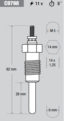 KESSEL BUJIA INCAND. PEUGEOT 404 505 (ARTDIS)