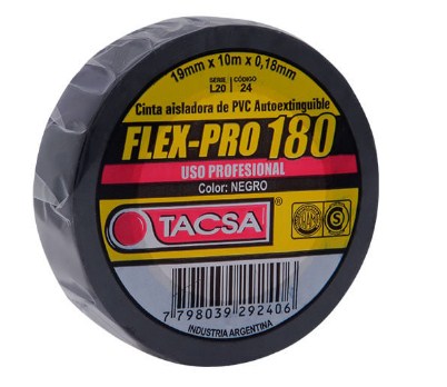 **TACSA CINTA AISLADORA PROFESIONAL FLEX PRO 180 19x10x0.18mm