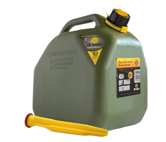 DRIVEN BIDON PLASTICO PROFESIONAL 20L VERDE OFF ROAD 4X4  APTO COMBUSTIBLE ANTIESTATICO - ANTIVENTEO - TRABA SEG. DESCARGA A 45 GRADOS
