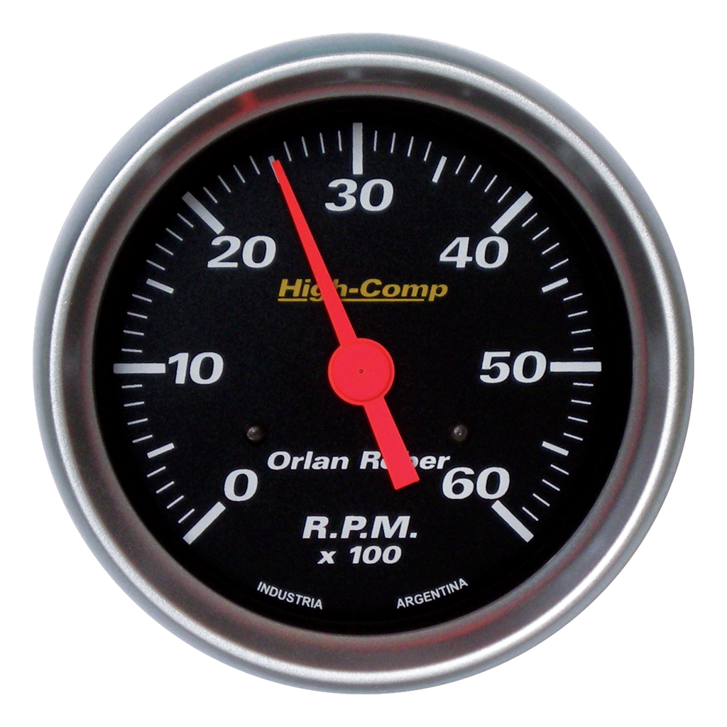 OR TACOMETRO 12V 6000 RPM *H-COMP NEGRO*