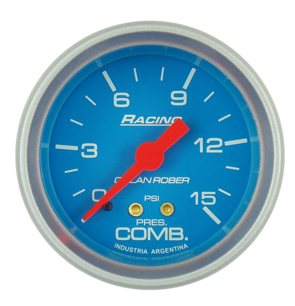 OR MANOMETRO MECANICO PRESION COMBUSTIBLE 15PSI 52MM *CELESTE*