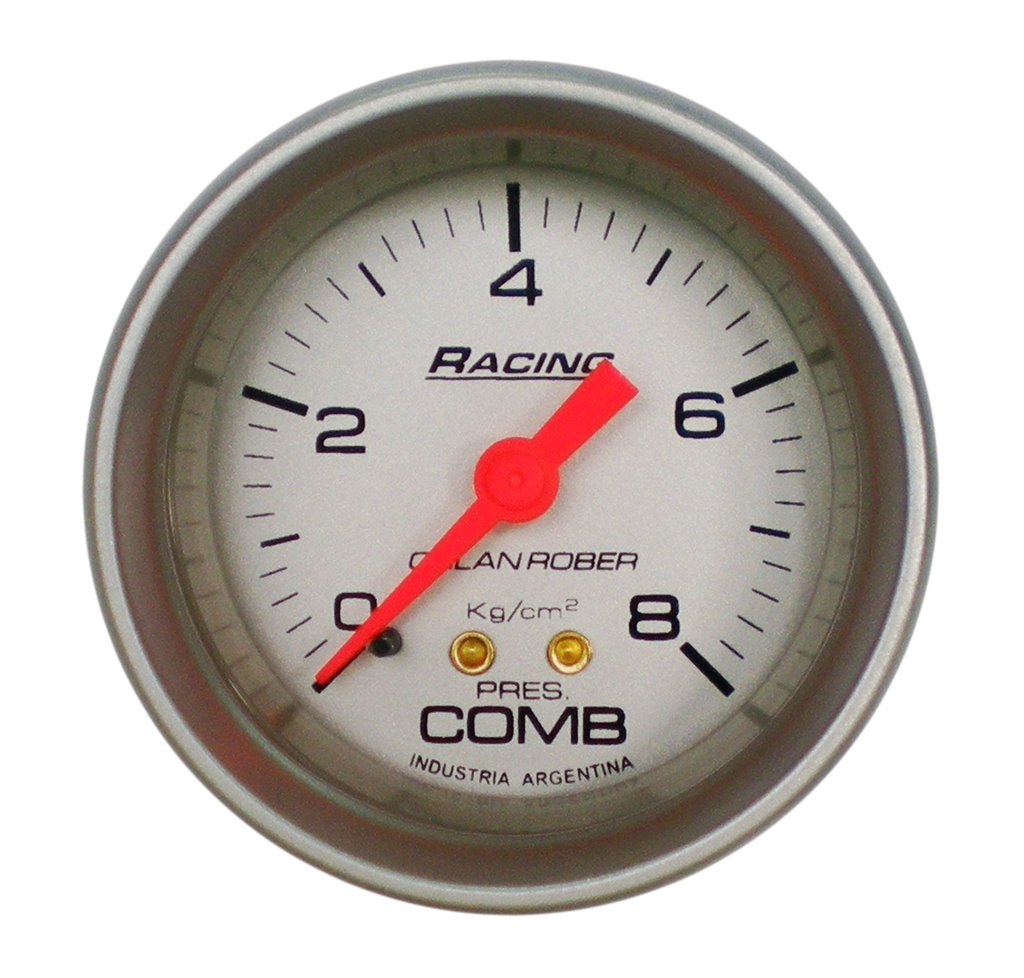 OR MANOMETRO MECANICO PRESION COMBUSTIBLE 8KG/cm2 52MM *PLATA*