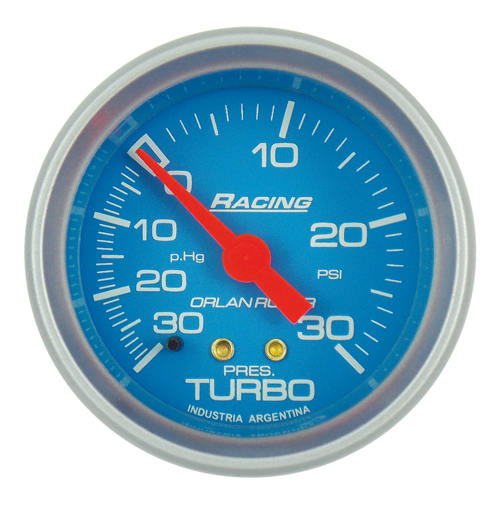 OR MANOMETRO MECANICO TURBO -30p.Hg-30psi 52MM *CELESTE*