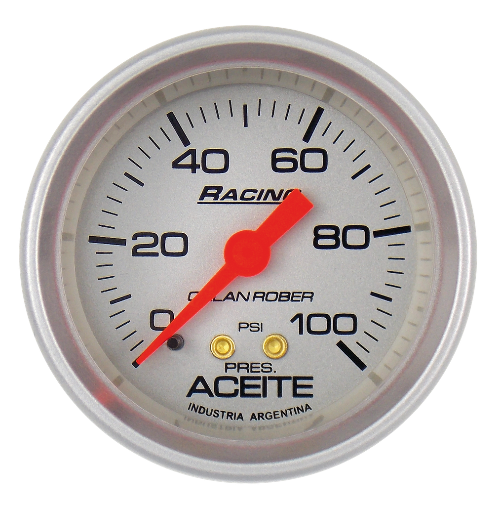 OR MANOMETRO MECANICO ACEITE 100PSI 52MM *PLATA*