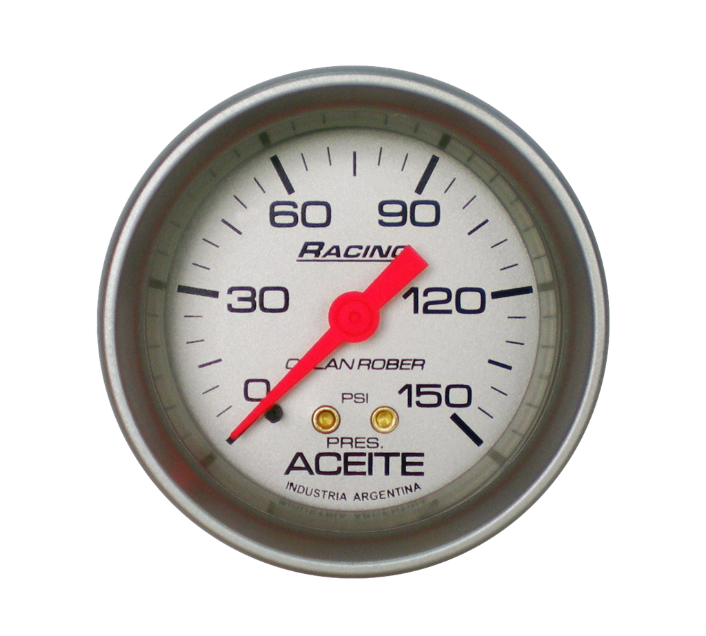 OR MANOMETRO MECANICO ACEITE 150PSI 52MM *PLATA*