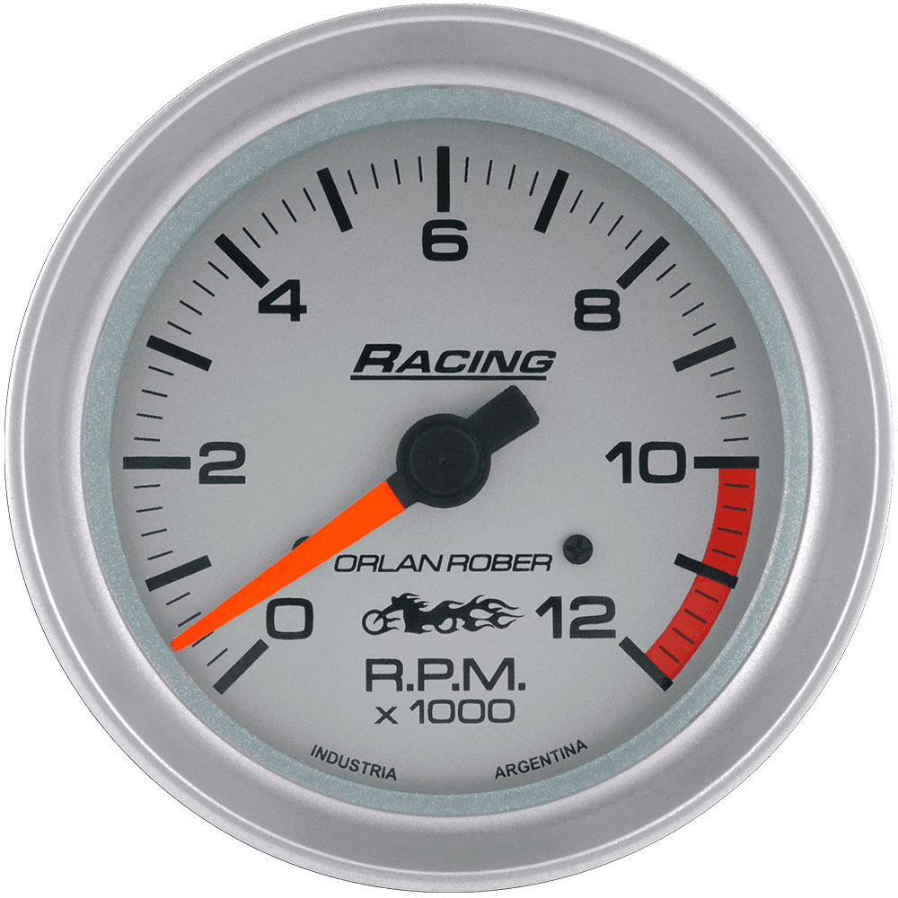 OR TACOMETRO 12000 RPM 12V *H-COMP PLATA* MOTO