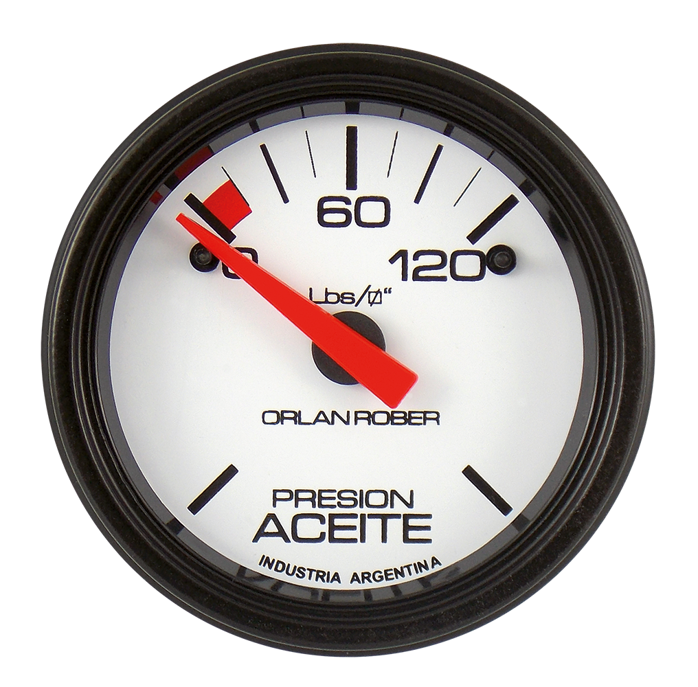 OR MANOMETRO ELECTRICO ACEITE 12V 0-120 LBS 52MM *L.BLANCA*