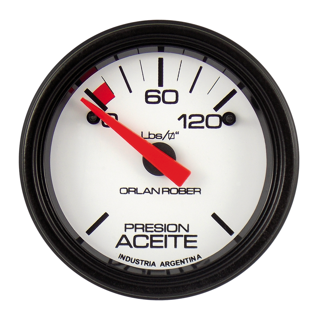 OR MANOMETRO ELECTRICO ACEITE 24V 0-120 LBS 52MM *L.BLANCA*