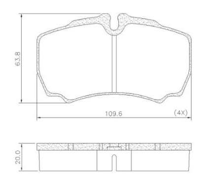 FRASLE PASTILLA EJE TRAS FORD TRANSIT DUAL 11> IVECO DAILY 55C16 DUAL 11> OEM 42470841