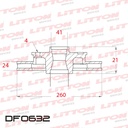 [DF0632.0500] LITTON DISCO FRENO CORSA 1.6 1.8 MERIVA PRISMA 14" V/D