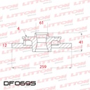 [DF0695.0500] LITTON DISCO FRENO CLIO MIO 08/ LOGAN 1.4 SANDERO 1.8 16V 07/ S/D