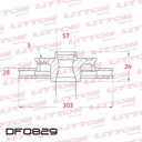 [DF0829.0500] LITTON DISCO FRENO VW AMAROK 2.0 TDI 10 D/V