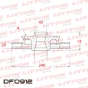 [DF0912.0500] LITTON DISCO FRENO COBALT 1.4 1.8 ONIX 1.0 1.4 PRISMA 1.4 8V V/D