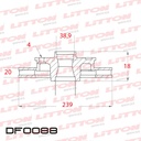 [DF0088.0500] LITTON DISCO FRENO VW GOL GOLF GTI POLO QUANTUM / SAVEIRO 1.6 - 1.8 - 2.0 SEAT IBIZA 1.8 CORDOBA FORD GALAXY