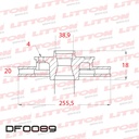 [DF0089.0500] LITTON DISCO FRENO VW GOL 94/ CSDDY 1.6MI 1.9D GOLF POLO SAVEIRO 1.6 1.8 1.9 TDI V/D