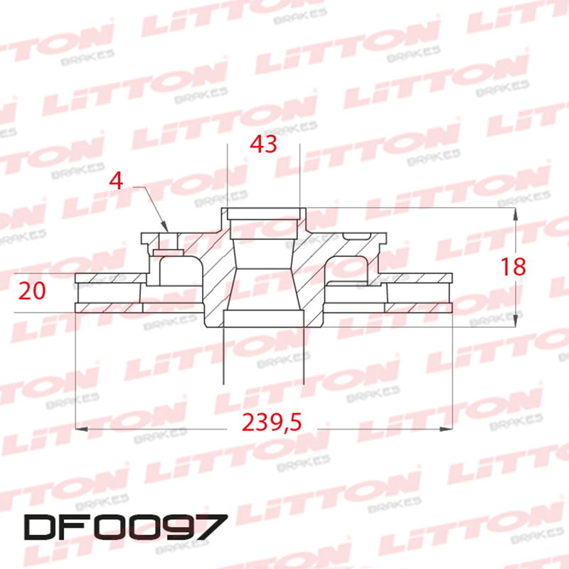 LITTON DISCO FRENO ESCORT FIESTA ZETEC KA 1.6 ORION COURRIER V/D