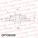 [DF0205.0500] LITTON DISCO FRENO CLIO 04/.. R11-9-19 KANGOO MEGANE 1.6 8V SYMBOL V/D