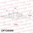 [DF0228.0500] LITTON DISCO FRENO GOL SENDA SAVEIRO GACEL CADDY 91> S/D