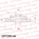 [DF0549.0500] LITTON DISCO FRENO CITROEN C3 DS3 C5 DS4 PEUGEOT 207 3008 307 308 408 1.6 2.0 16V HDi V/D