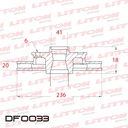 [DF0033.0500] LITTON DISCO FRENO CORSA 1.6 8V 1.7D FUN AGILE 1.4 8V PRISMA 13"  V/D