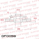 [DF0058.0500] LITTON DISCO FRENO CITROEN BX 1.9 XANTIA 1.6 - 1.8 - 2.0 XSARA COUPE 2.0 BERLINGO PEUGEOT 305 306 405 1.9 PARTNER