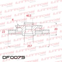 [DF0075.0500] LITTON DISCO FRENO FIAT 500 LINEA CRONOS ARGO PUNTO IDEA QUBO TEMPRA 1.3 - 1.4 - 1.6 16V