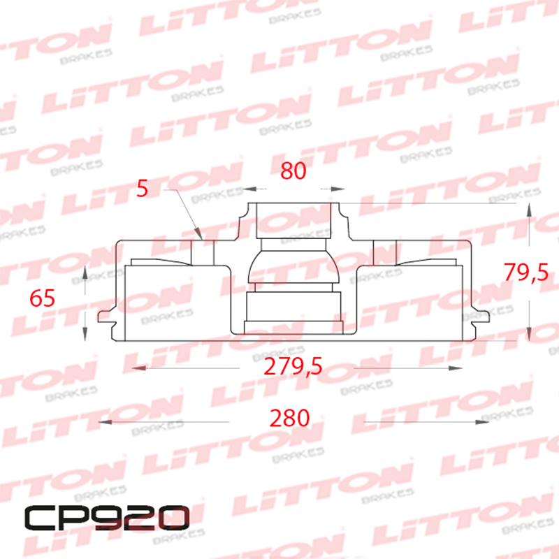 LITTON CAMPANA FRENO DEL. FORD F100 S/INSERTO METALICO 66/81