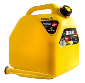 DRIVEN BIDON PLASTICO PROFESIONAL 20L AMARILLO  / APTO COMBUSTIBLE ANTIESTATICO - ANTIVENTEO - TRABA SEG.  / DESCARGA A 45 GRADOS