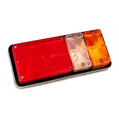 BAIML FARO JUEGO TRASERO RECTANGULAR ROJO//CRISTAL//AMBAR