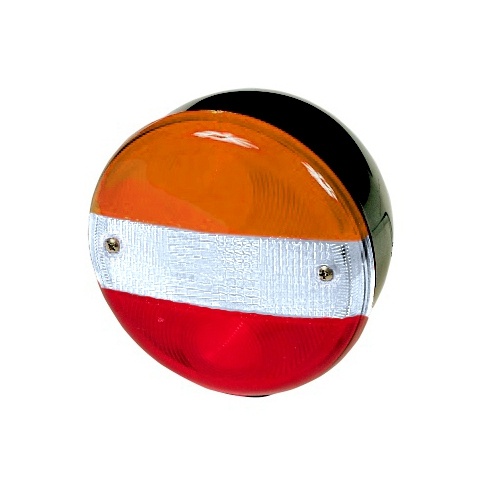 BAIML JUEGO FARO TRASERO REDON.BIP-UNIPOLAR CRISTAL/ROJO/AMBAR  /CON VENTANA ILUMINA PATENTE