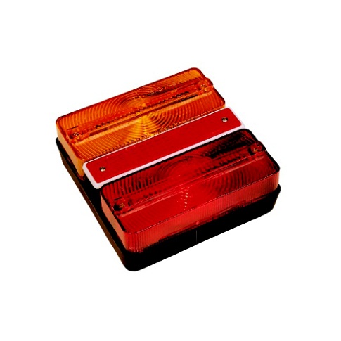 BAIML JUEGO FARO TRASERO CUADRADO BIPO-UNIPOLAR ROJO//AMBAR SIN VENTANA ILUMINA PATENTE