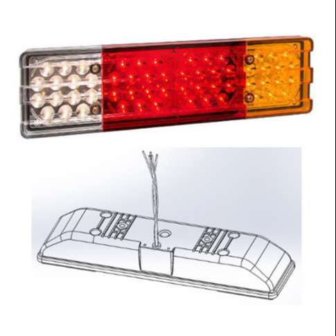 BAIML FARO TRASERO TIPO MB SALIDA SIMPLE DE CABLES S/VEN 24V  /DERECHO POSICION STOP  GIRO Y RETROCESO 56 LEDS 