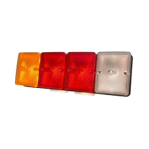 BAIML JUEGO FARO TRASERO RECTANG. UNIPOLAR AMBAR//ROJO//CRISTAL  /CON VENTANA ILUMINA PATENTE