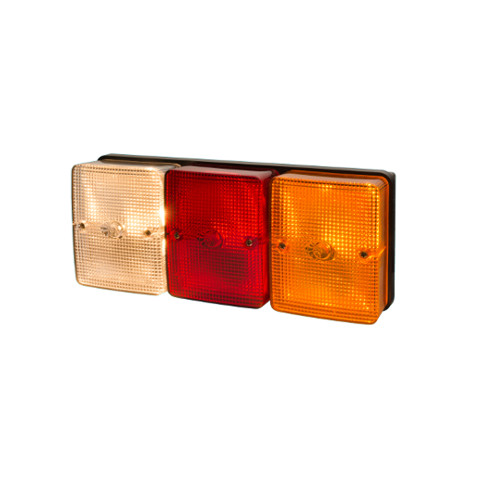 BAIML JUEGO FARO TRASERO RECTANG. CRISTAL//ROJO//AMBAR  /SIN VENTANA ILUMINA PATENTE - BIP.UNIPOLAR