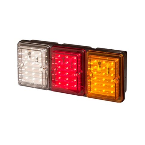 BAIML JUEGO FARO TRASERO ELECTRONICO BIVOLTAJE CRISTAL/ROJO/AM  /SIN VENTANA ILUMINA PATENTE // BIP-UNIPOLAR // 18 LEDS X MOD