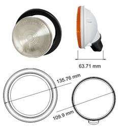 BAIML FARO TRASERO REDONDO UNIPOLAR CRISTAL  