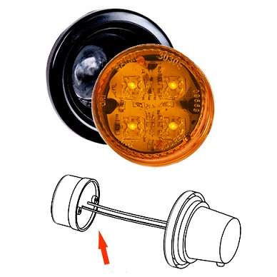BAIML FARO POSICION ELECTR.BIVOLTAJE 4 LEDS AMBAR  /CON ARO FLEXIBLE // SALIDA SIMPLE DE CABLES 