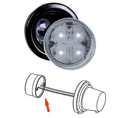 BAIML FARO POSICION ELECTR.BIVOLTAJE CRISTAL FRIO  4 LEDS C/ARO FLEXIBLE