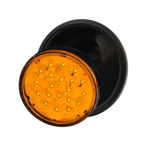 BAIML FARO GIRO TRASERO ELECTR.BIVOLTAJE 20 LEDS AMBAR  /CON ARO FLEXIBLE // PANTALLA INTERIOR METALIZADA 
