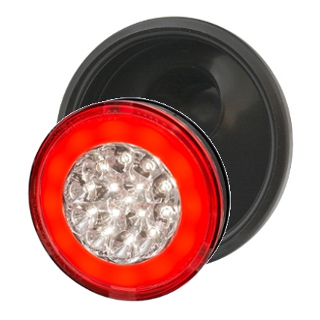 BAIML FARO ELECTR. TRASERO ROJO POSICION CRISTAL RETROCESO 12/24V - ARO FLEXIBLE - CONECTOR DE 3 VIAS