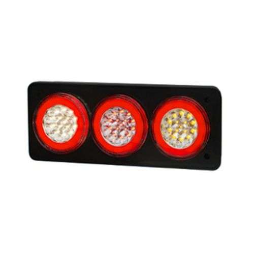 BAIML MARCO TRASERO 3 FAROS BIVOLTAJE 12/24V (CR-RO-AM) UNIP-BIP