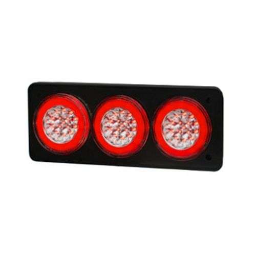 BAIML MARCO TRASERO 3 FAROS BIVOLTAJE 12/24V UNIP-BIP ROJO