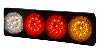 BAIML FARO TRASERO ELECTR. UNIP-BIP CRISTAL/ROJO/AMBAR 12/24 V 10 LEDS X FARO