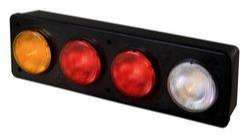 BAIML SOPORTE 4 FAROS BIP-UNIPOLAR CRISTAL//ROJO//AMBAR DER.  