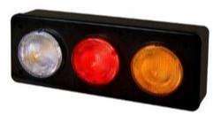 BAIML SOPORTE 3 FAROS BIP-UNIPOLAR AMBAR//ROJO//CRISTAL IZQ.  