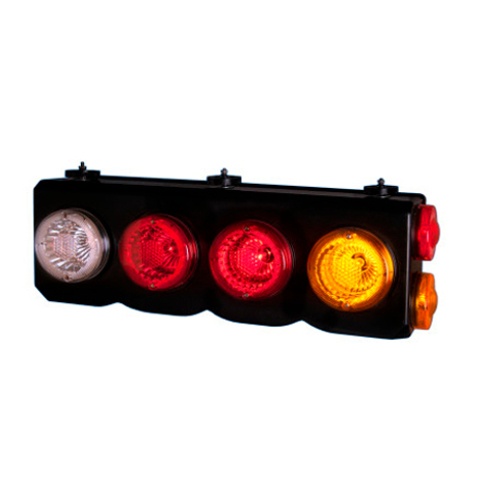 BAIML SOPORTE 4 FAROS BIP-UNIPOLAR AMBAR//ROJO//CRISTAL DER. C/2 FAROS LATERALES
