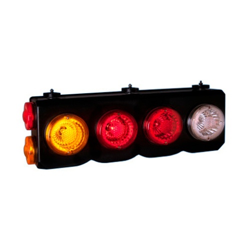 BAIML SOPORTE 4 FAROS BIP-UNIPOLAR AMBAR//ROJO//CRISTAL DER.  C/2 FAROS LATERALES