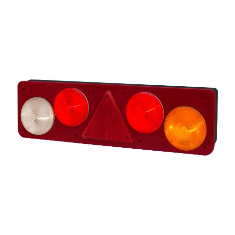 BAIML SOPORTE BIP-UNIPOLAR CRISTAL//ROJO//AMBAR DER.  /FIJACION TRASERA // FRENTE POLICARBONATO ROJO 