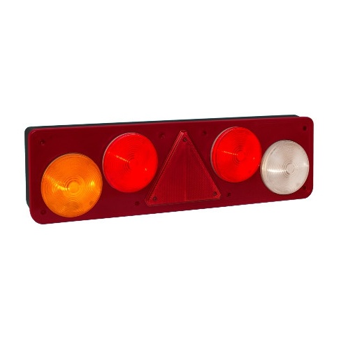 BAIML SOPORTE BIP-UNIPOLAR AMBAR//ROJO//CRISTAL IZQ.  /FIJACION TRASERA // FRENTE POLICARBONATO ROJO 